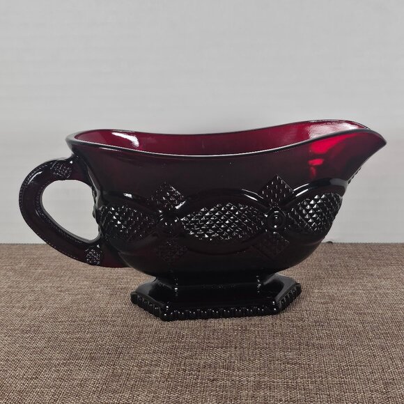 Avon Cape Cod 1876 Collection Ruby Red Gravy Boat. Soft Boat - Picture 1 of 11